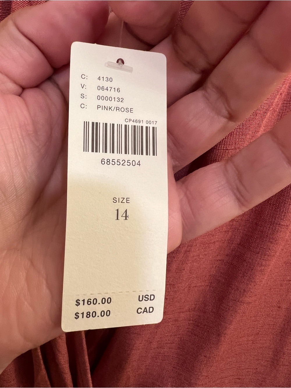 by Anthropologie NWT Wrap Mini Dress Size 14 Pink/Rose - Picture 5 of 5